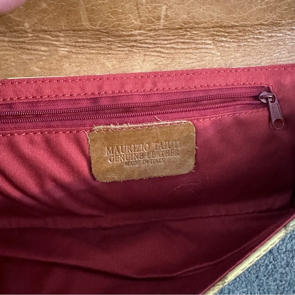 Maurizio Taiuti Floral Genuine Leather Made In Italy Hand Clutch Wristlet - Picture 5 of 7